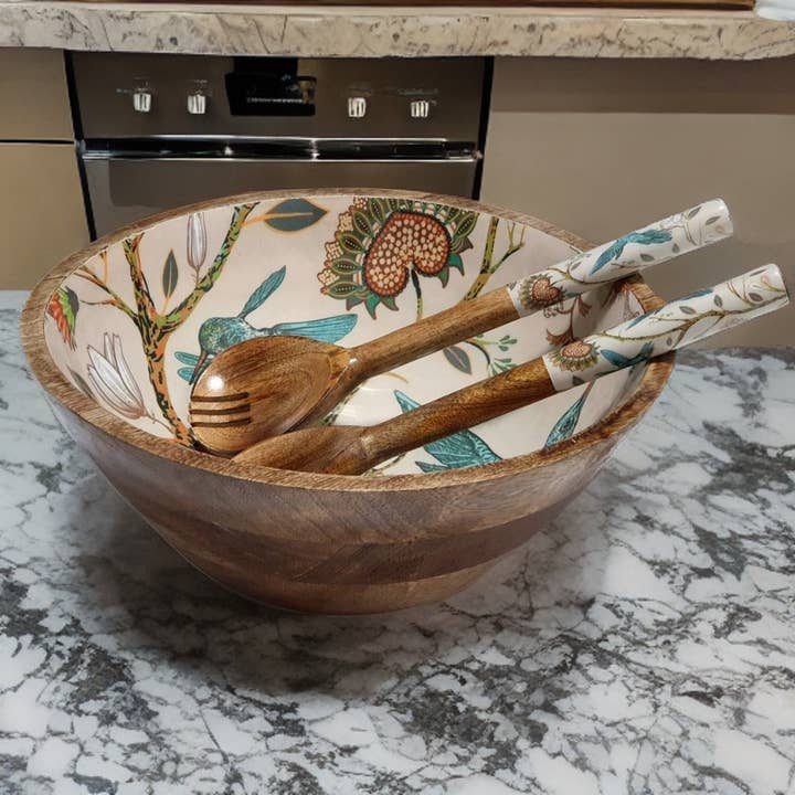 Hartsmede - Wholesale Serve Bowl - Medium Serving Bowl Set With Spoons Stunning Wood Salad Bowl16