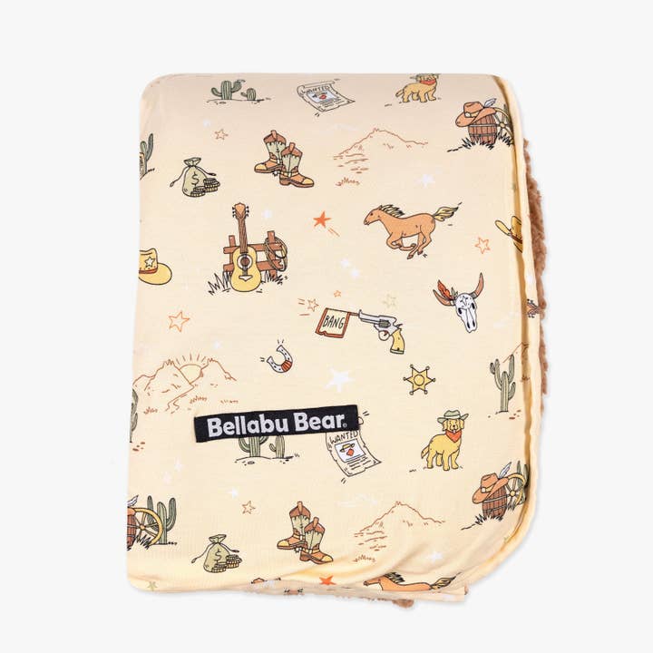 Cowboy Bamboo Sherpa Blanket for wholesale by Bellabu Bear