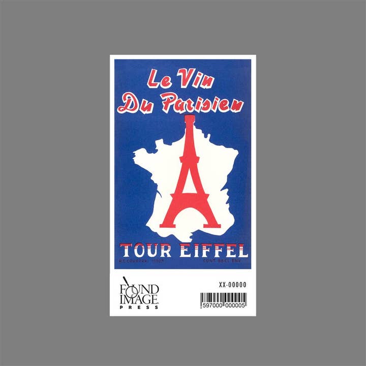 Found Image Press - Wholesale Sticker - Sticker BV-88 Le Vin du Parisien, Wine Label1