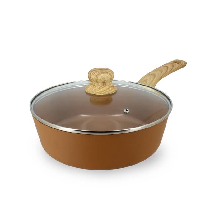 Menastyl - Wholesale Pan - 24cm aluminium hazelnut saute pan - induction compatible3