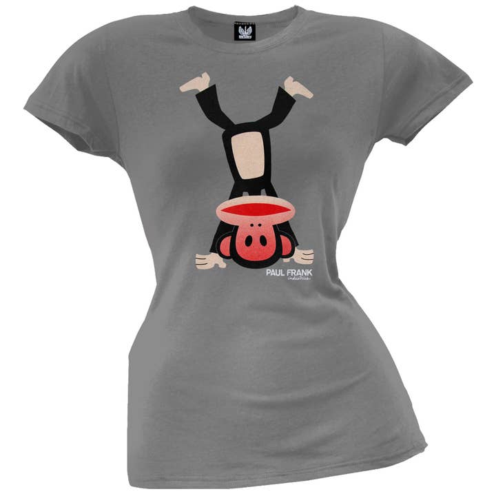 Official Store - Wholesale Screen Printed T-Shirt - Women's - Paul Frank - Julius Upside Down Women's Juniors T Shirt