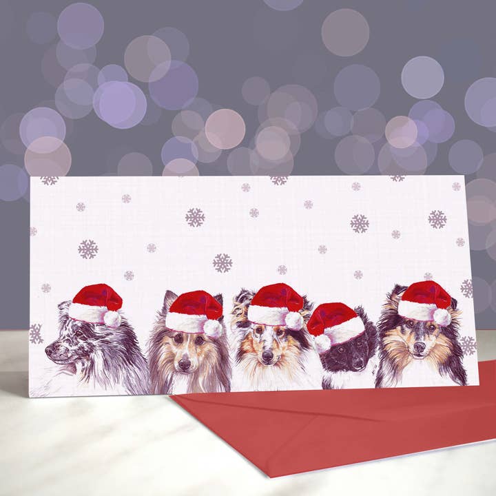 Shelt, Shelt - Tarjeta de perro pastor Shetland (Navidad) para venta al por mayor de Amber Marie Studio