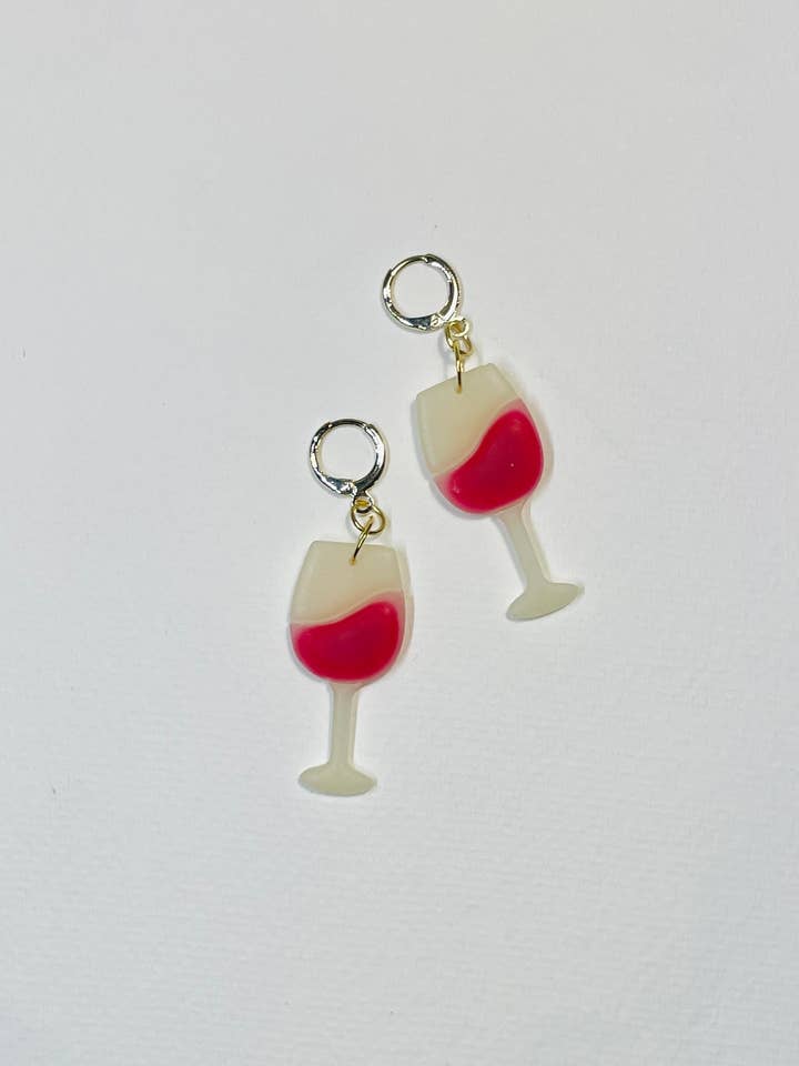 red wine polymer statement clay earrings for wholesale by Sunblind Fine Art + Wearables