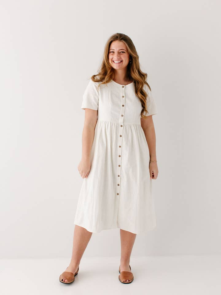 The Main Street Exchange - Wholesale Dress - Women's - 'Adeline' Button Down A-Line Midi Dress7