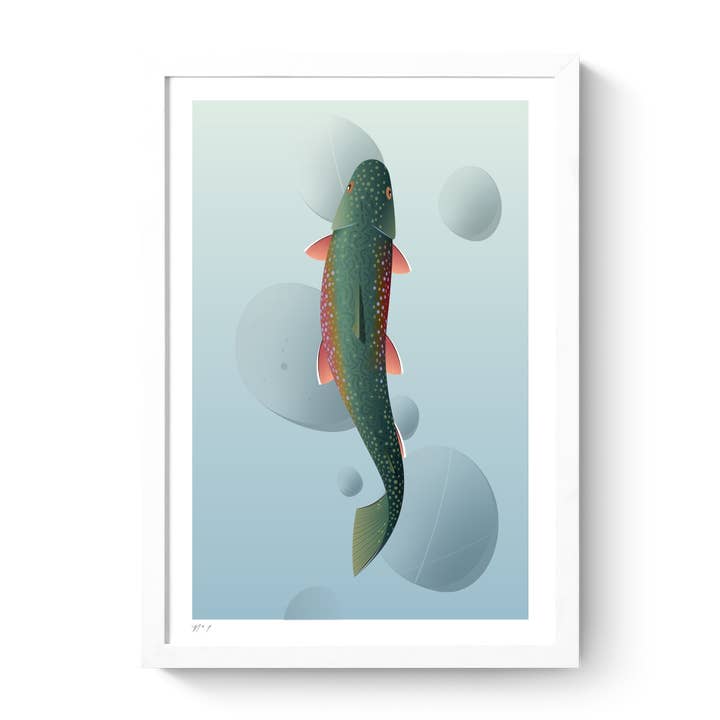 Bäcken Forell konsttryck för wholesale av Roo Kee Roo