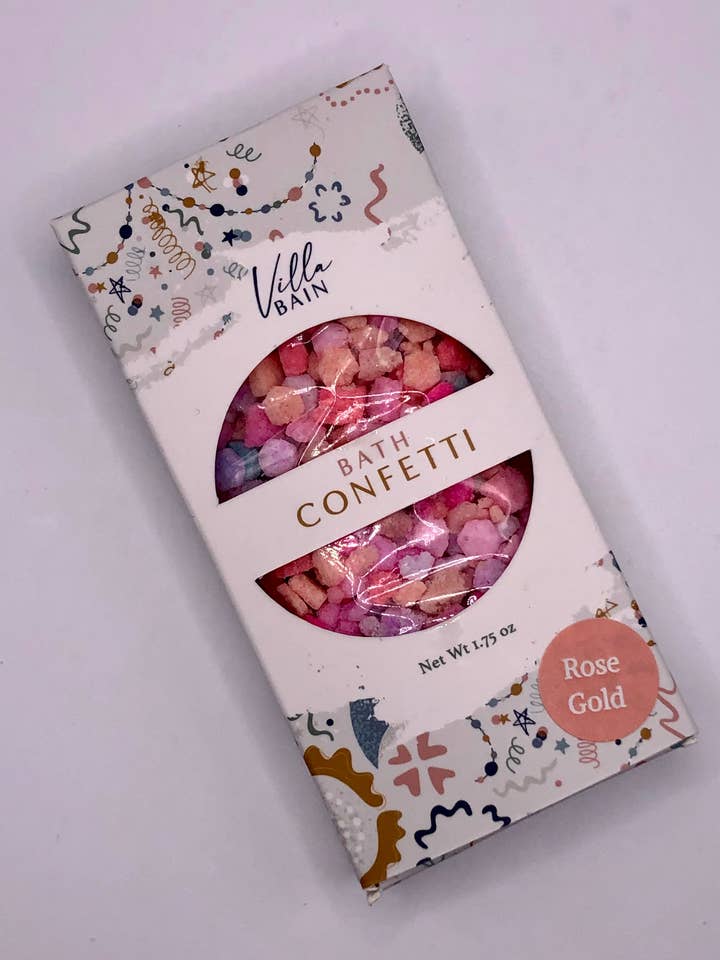 Confettis de bain couleur or rose pour la vente par Villa Bain