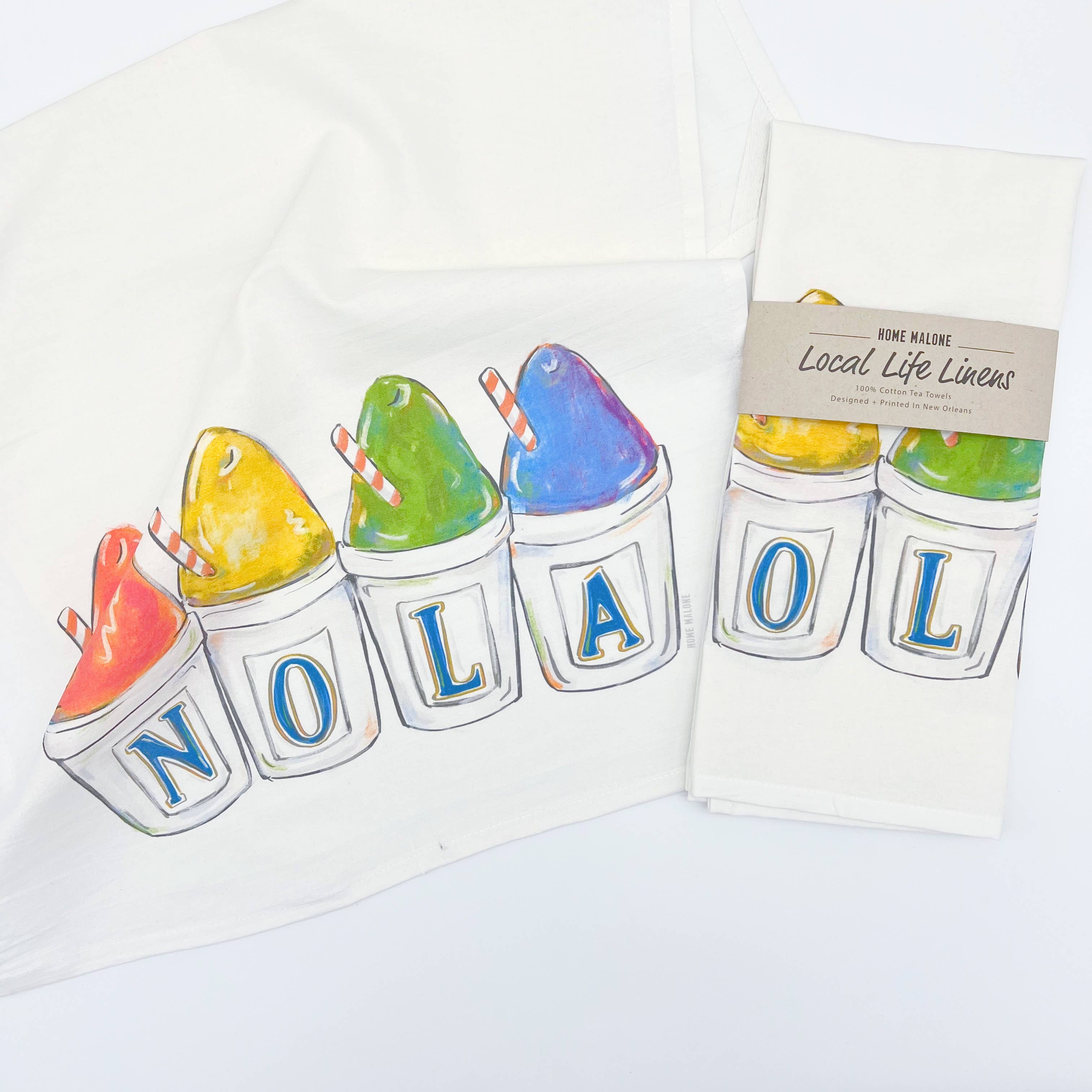 Home Malone – Engroshandel Viskestykke – NOLA Sno-Balls Køkken viskestykke New Orleans Sommer Gave1