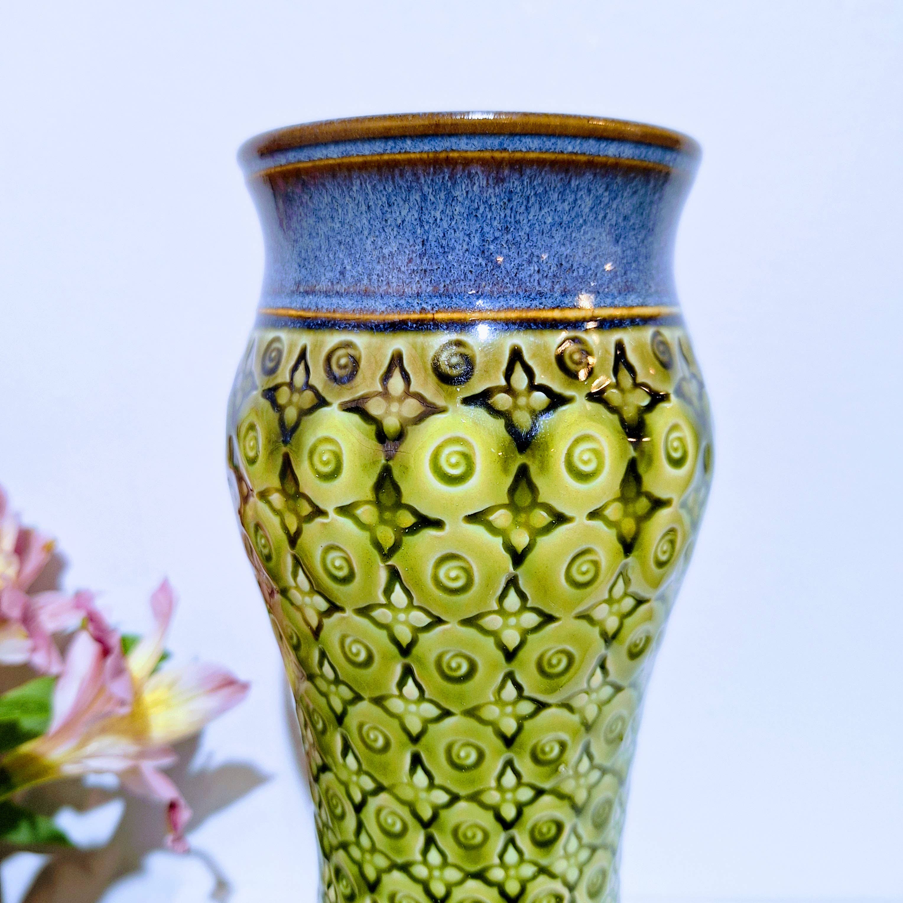 Plays in Mud Pottery - Wholesale Vase - Large Amphora Vase w/full pattern  - Handmade Pottery- MTO0