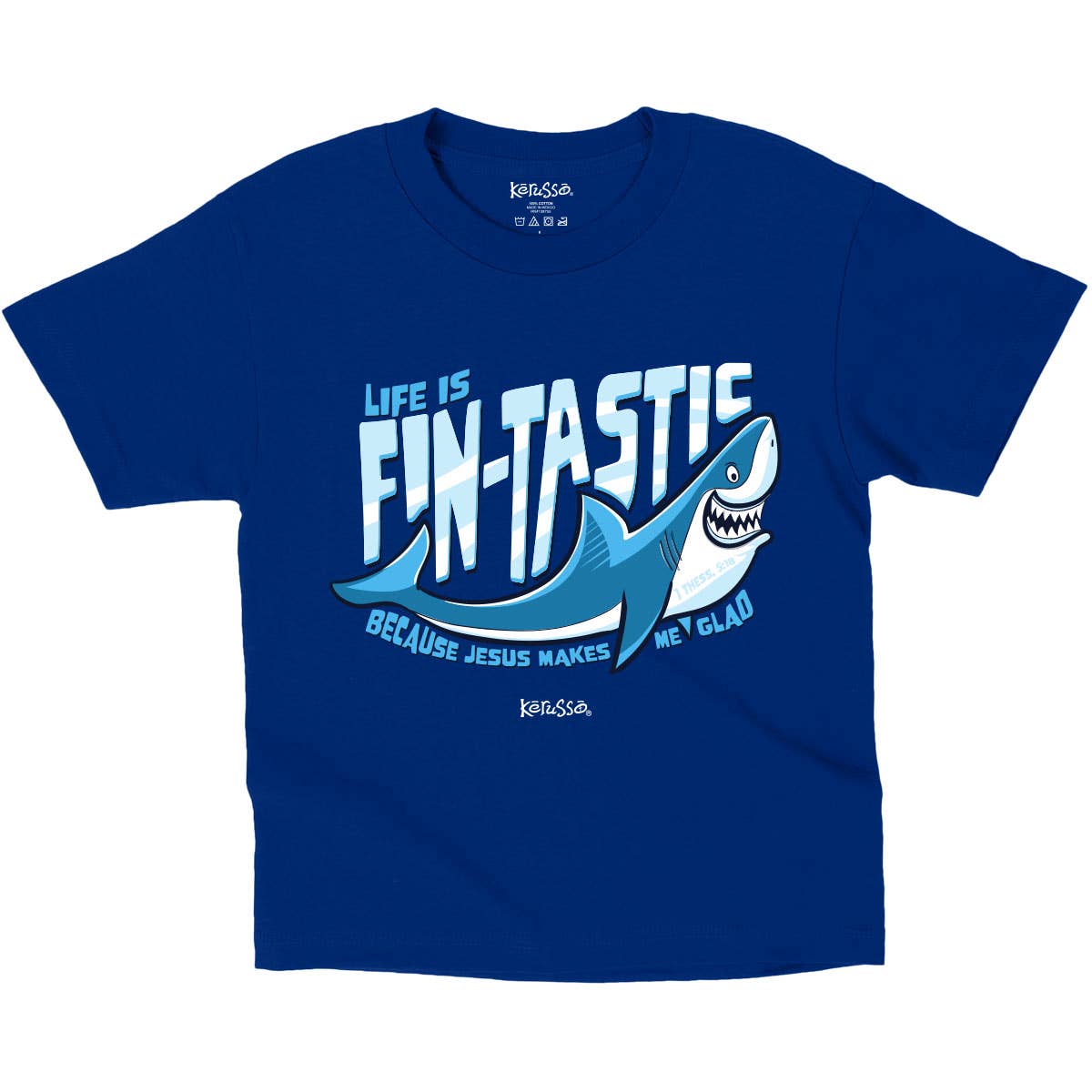 Royal Blue Kerusso Kidz T-Shirt Fintastic for wholesale on Faire1