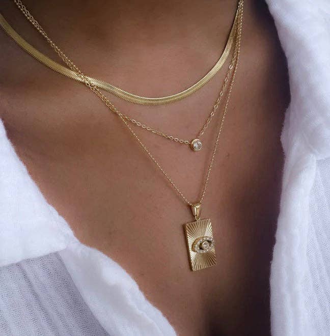 HoopLa – Engroshandel Halskæde med vedhæng – Evil Eye Talisman Tag Pendenat 14K guld stål halskæde4