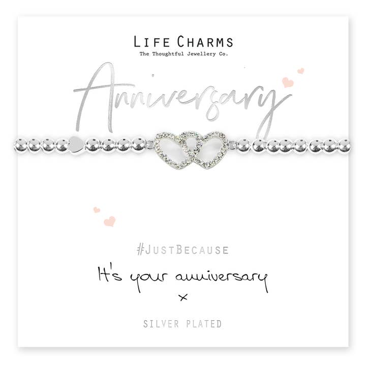 Anniversaire - Bracelet à breloques en forme de cœur pour la vente par Life Charms