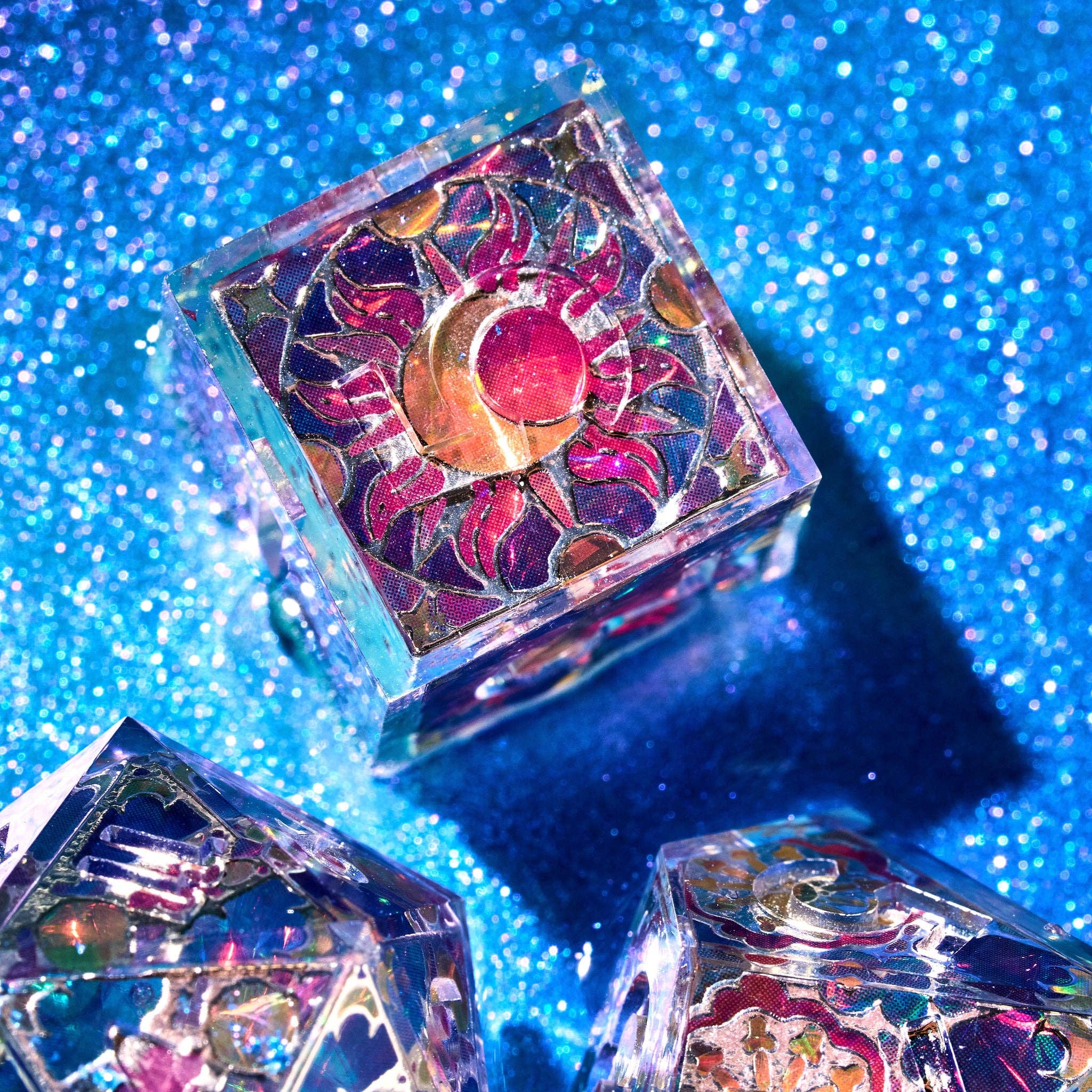 Dispel Dice – wholesale Dice – Lunar Cathedral 7-Piece Iconic Dice Set7