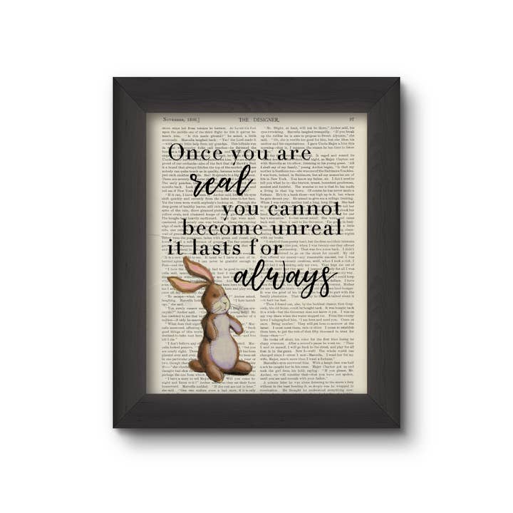 Once You Are Real You Cannot Become Unreal for wholesale by Cecelia Rose Book Page Art