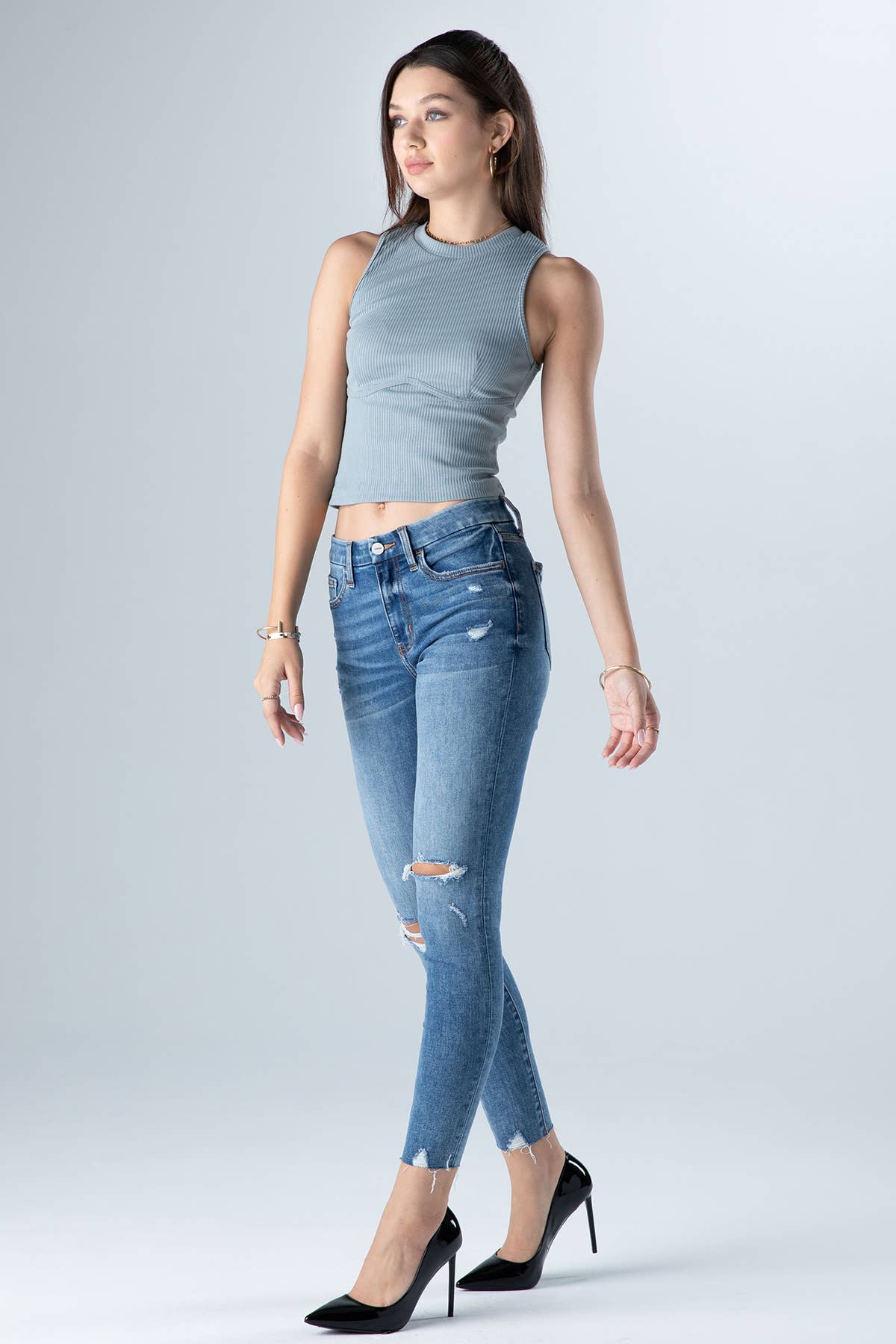 Ceros Jeans – Großhandel Jeans – Damen – Damen Jeans aus mittelhohem Bund, mittelhoher Bund4