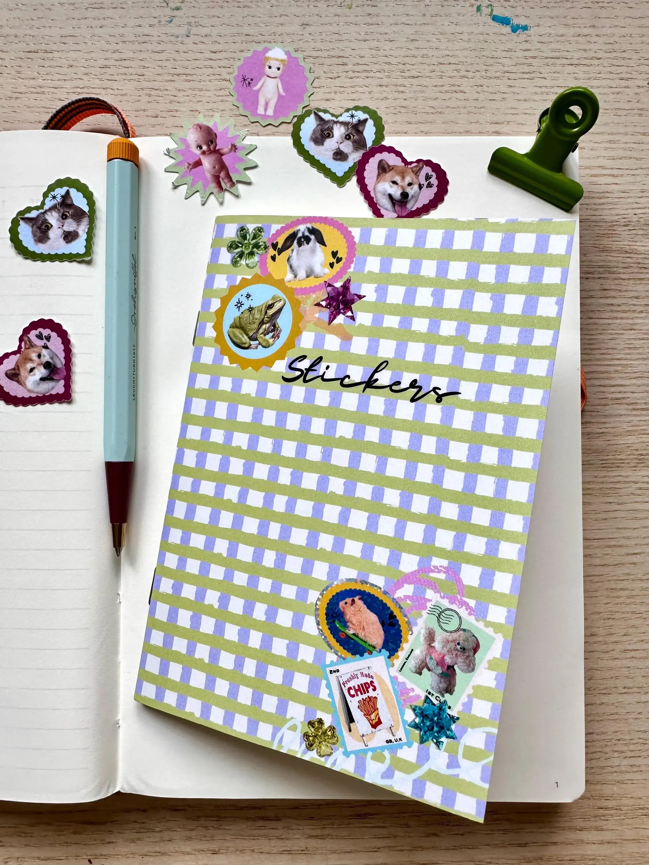 Shellflower - Wholesale Notebook - A6 Gingham Sticker Keeper Book5