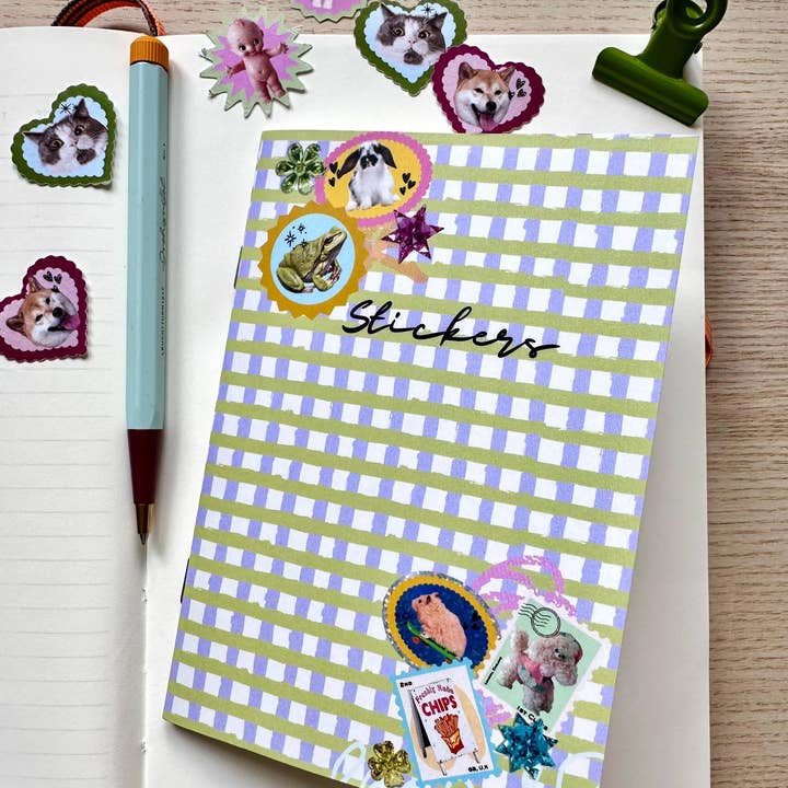 Shellflower - Wholesale Notebook - A6 Gingham Sticker Keeper Book5