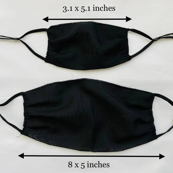 Cute Sass ™ - Wholesale Non-Medical Disposable Mask - LIGHTWEIGHT BLACK CHIFFON FACE MASK1