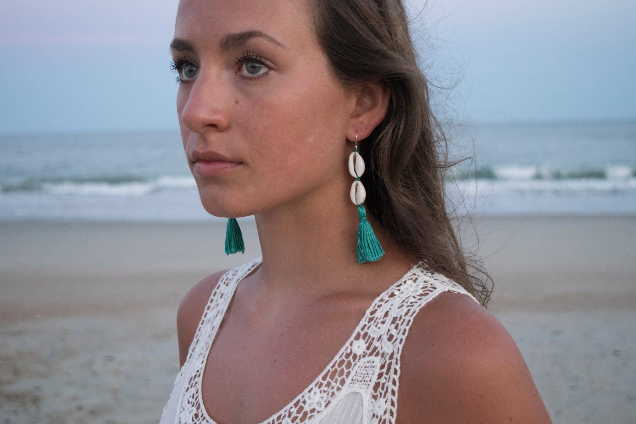 Indigo Moon Jewels - Wholesale Tassel Earrings - Calypso Double Cowrie Tassel Earrings2