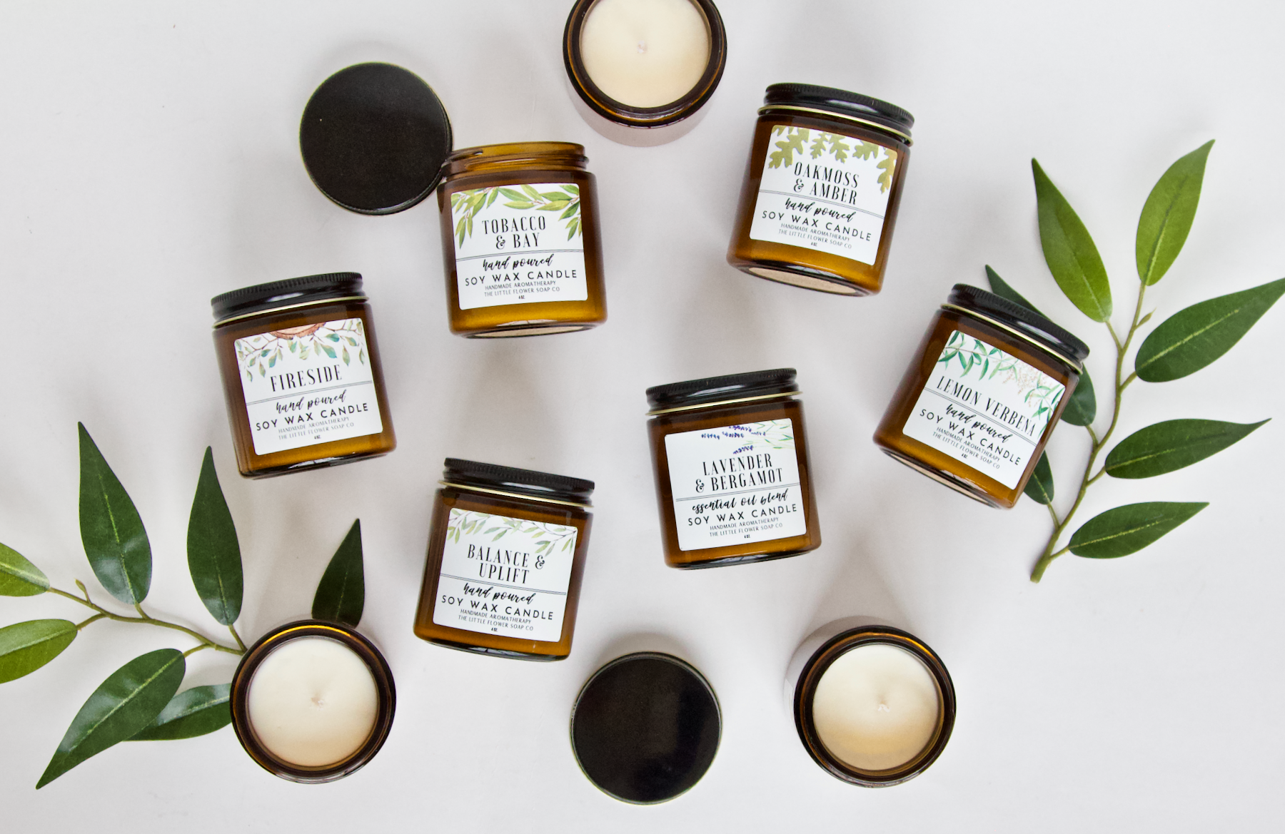 The Little Flower Soap Co - Wholesale Jar/Filled Candle - Lemon Verbena 4oz Soy Candle7