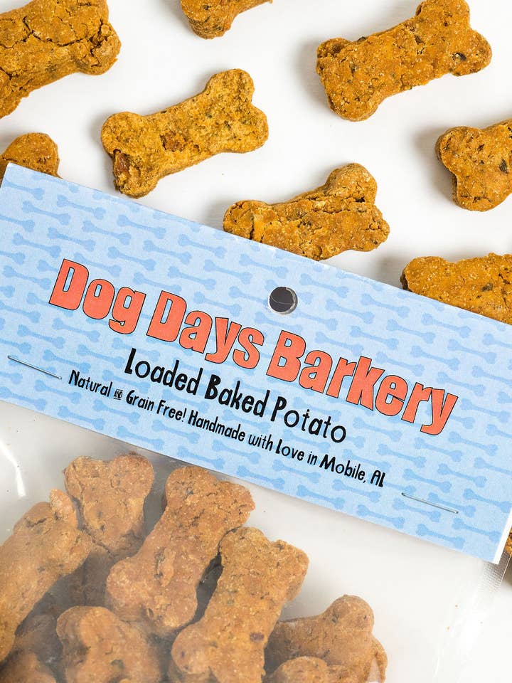 Loaded Baked Potato Bulk Dog Treats for wholesale by Dog Days Barkery
