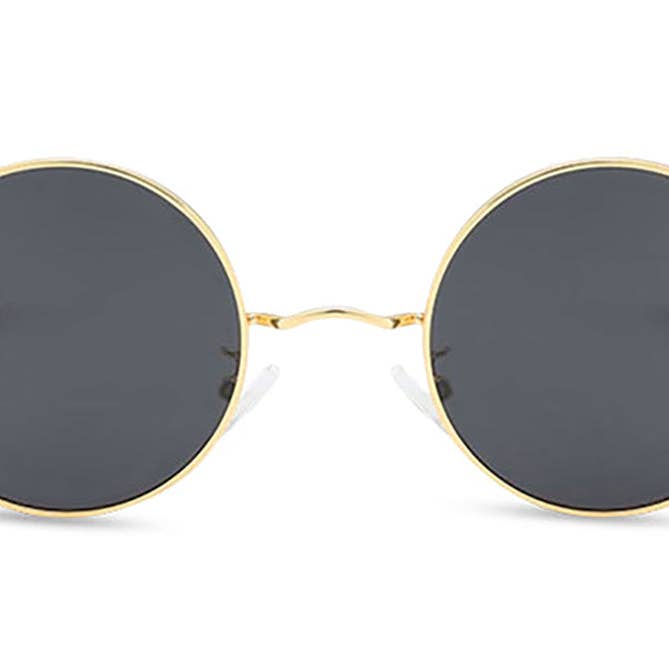 Gripweed Runde Sonnenbrille - Gold für den Großhandel von Retropeepers Ltd