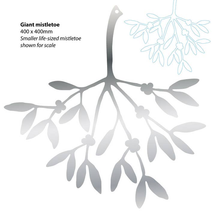 A Blackbird Sang - Wholesale Christmas Decoration - Christmas Decorations - Mistletoe - Three pieces in gold, silver, cream - metal14