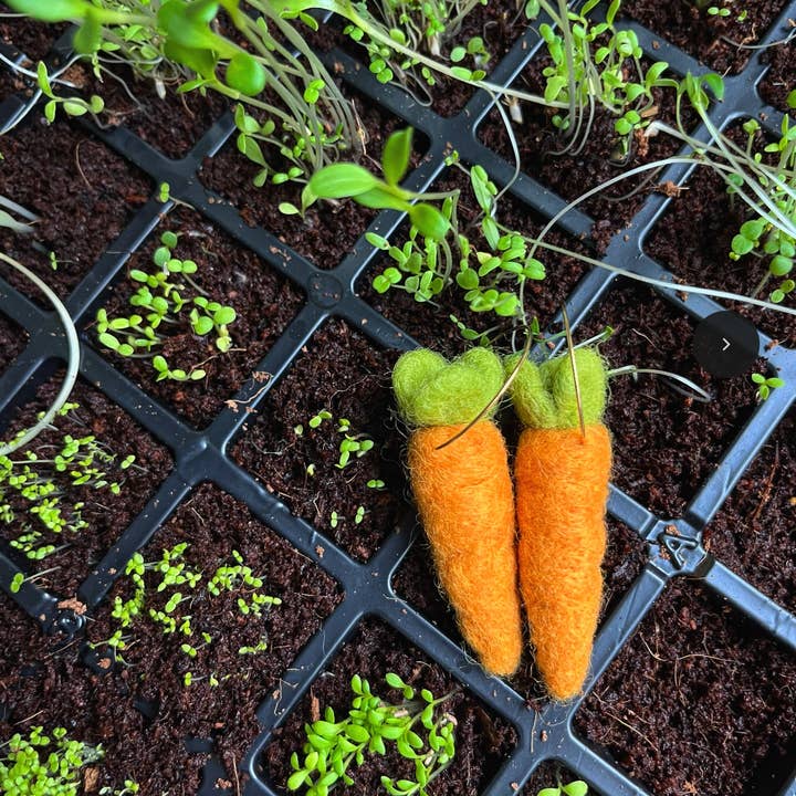 Carrot Felt Easter Spring Earring for wholesale by Honey Loom Designs