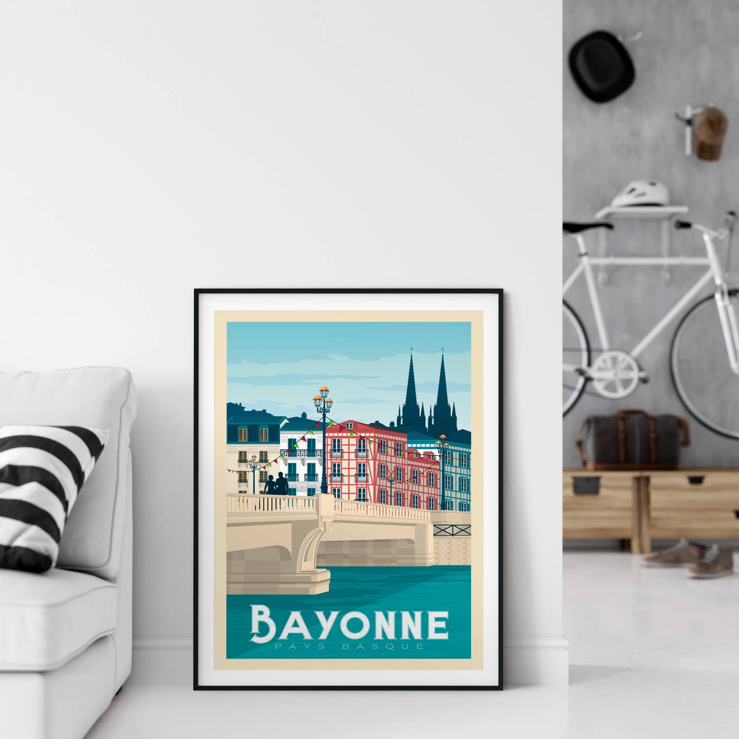 Olahoop Travel Posters - Wholesale Poster - Bayonne Basque Country - France travel poster4