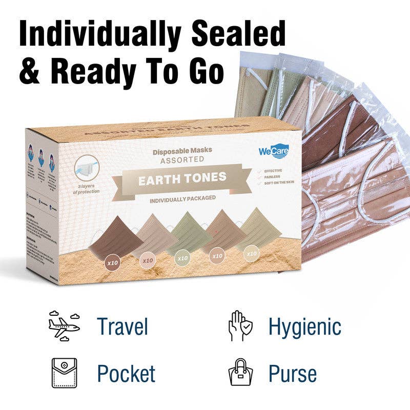 ShopHomeMed - Wholesale Protective Face Mask/Shield - WeCare Assorted Earth Tone Collection Masks2