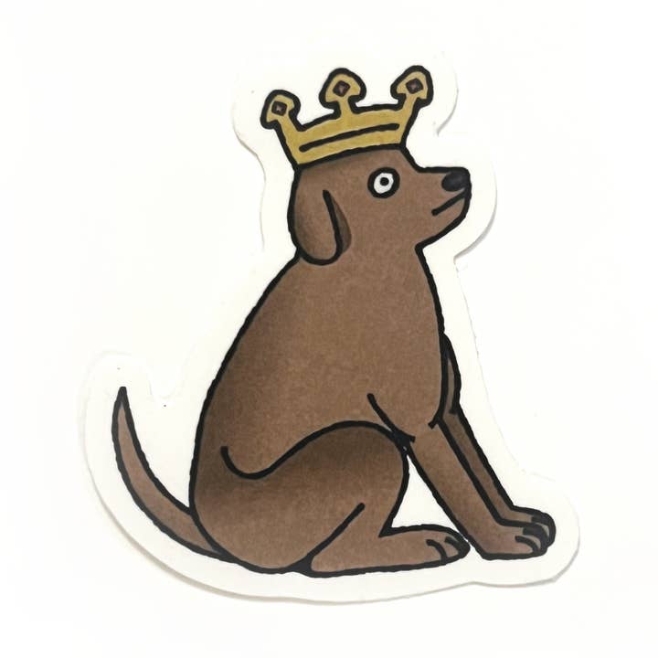 Sel Gerosa Design - Wholesale Sticker - Medieval King Dog 2.5" Matte Vinyl Sticker0