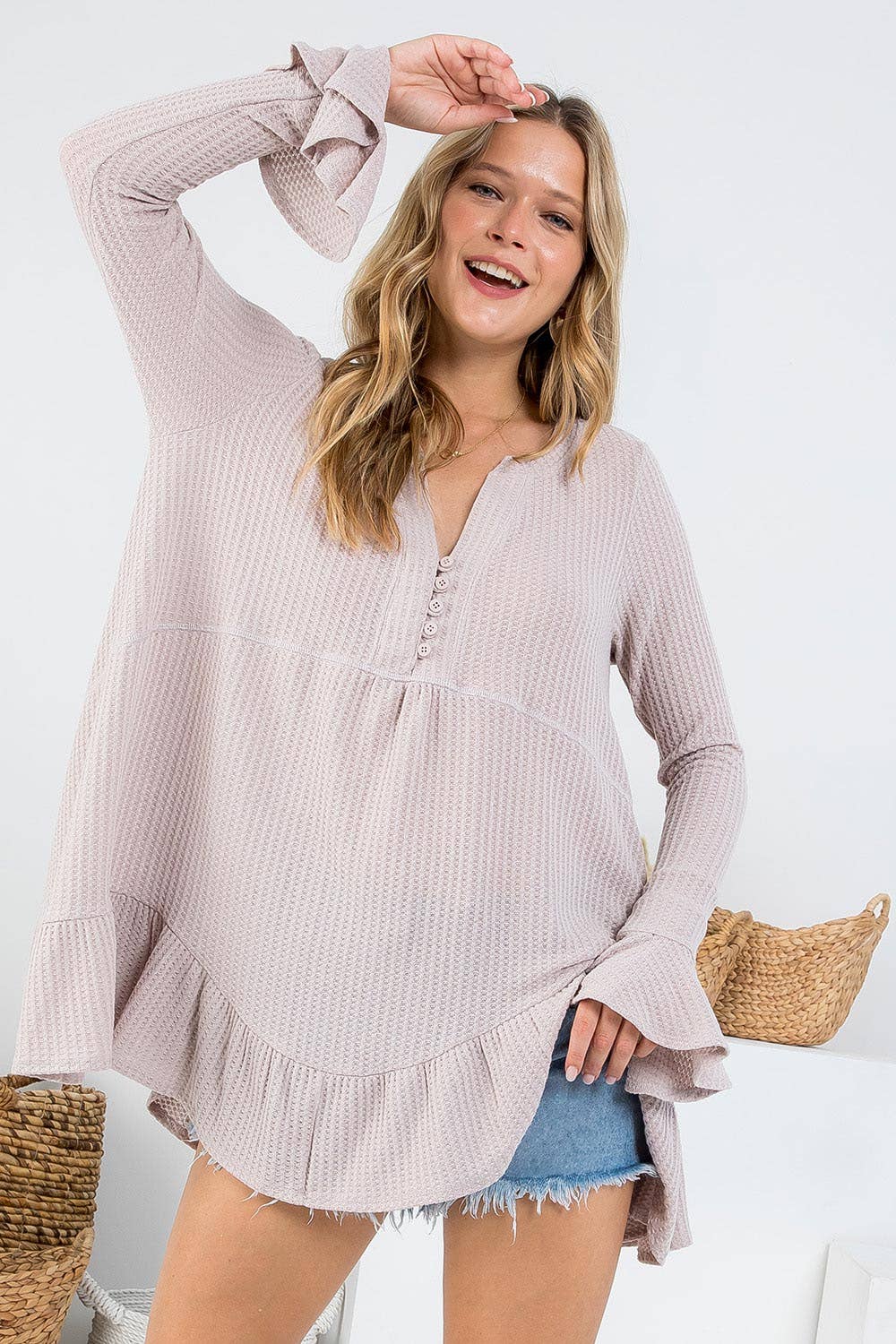 Sweet Lovely by Jen - Wholesale Tunic - Women's - SW275 - Waffle Knit Flare Top98
