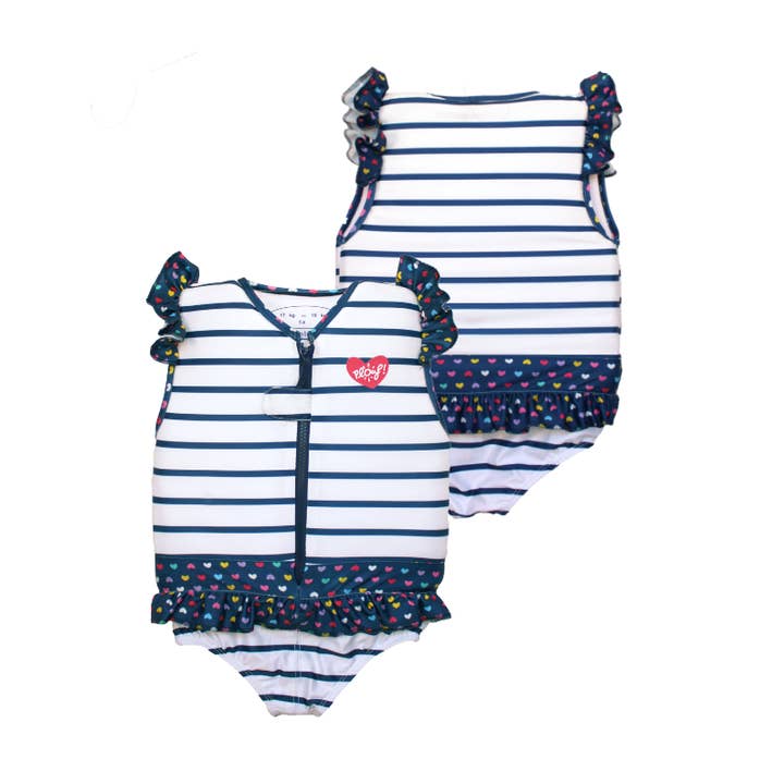 Floating swimsuit for girls Heart: Safety & Awakening for wholesale by Plouf Safety Concept