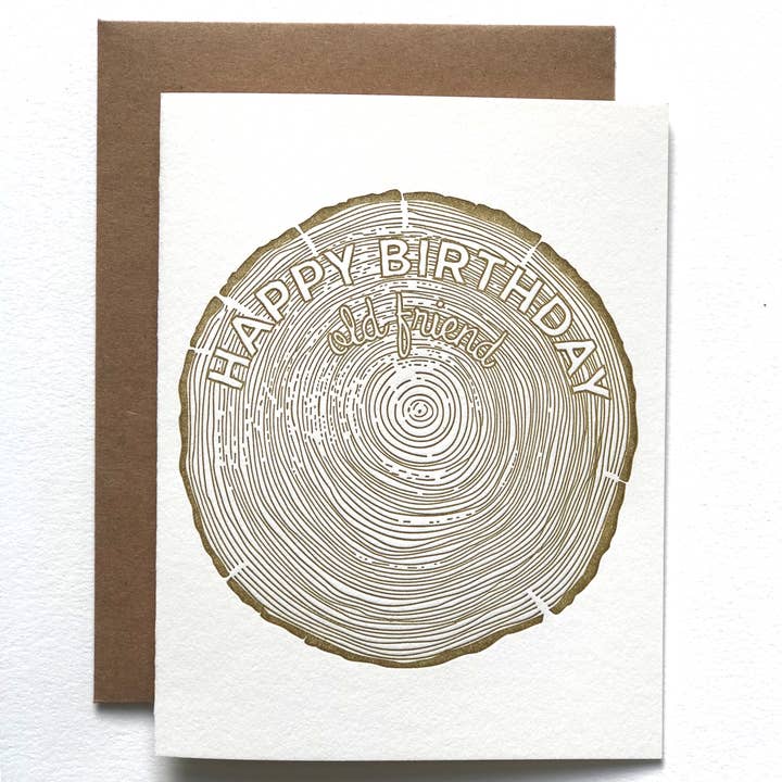 Happy Birthday Old Friend Card for wholesale by Ice Pond Press