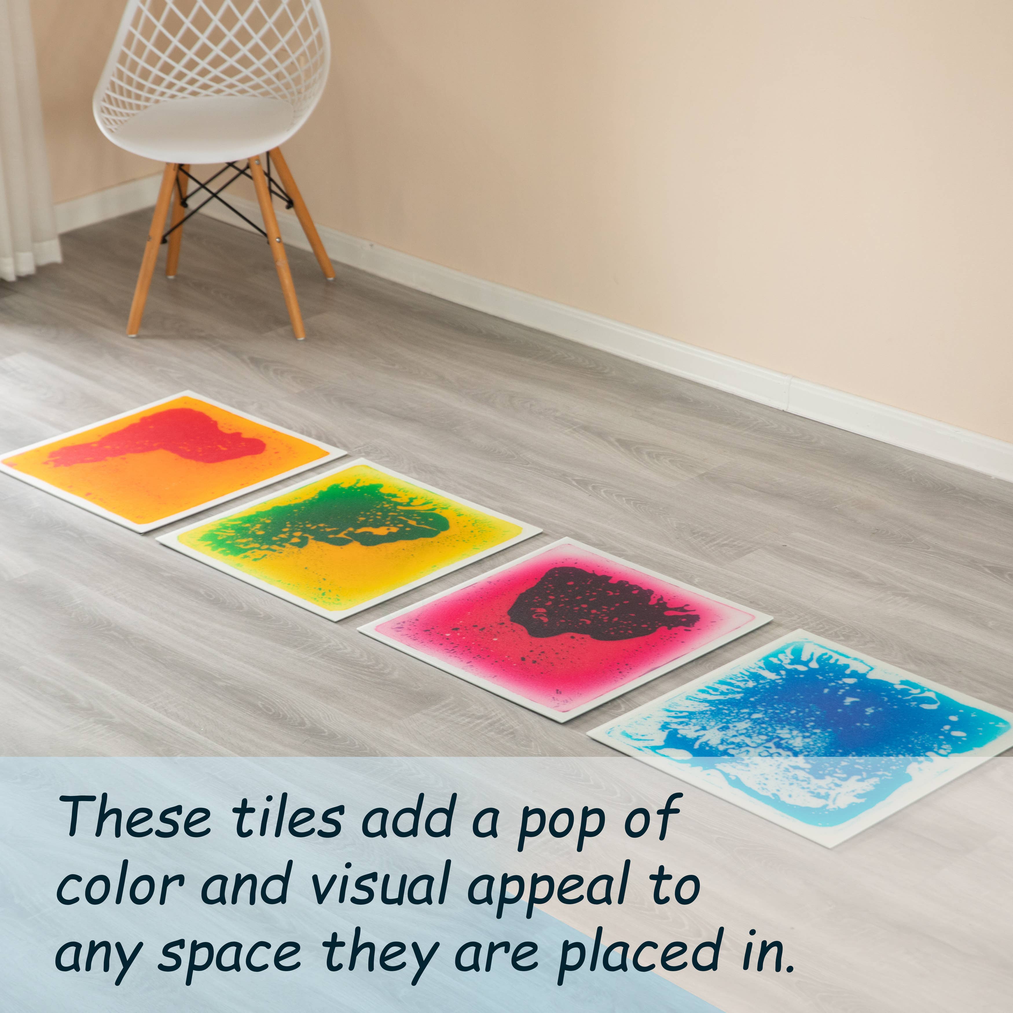 Quickway Imports - Wholesale Toy Set - Kids - Sensory Liquid Gel Floor Square Tiles, Kids Floor Mat, 4PacK10