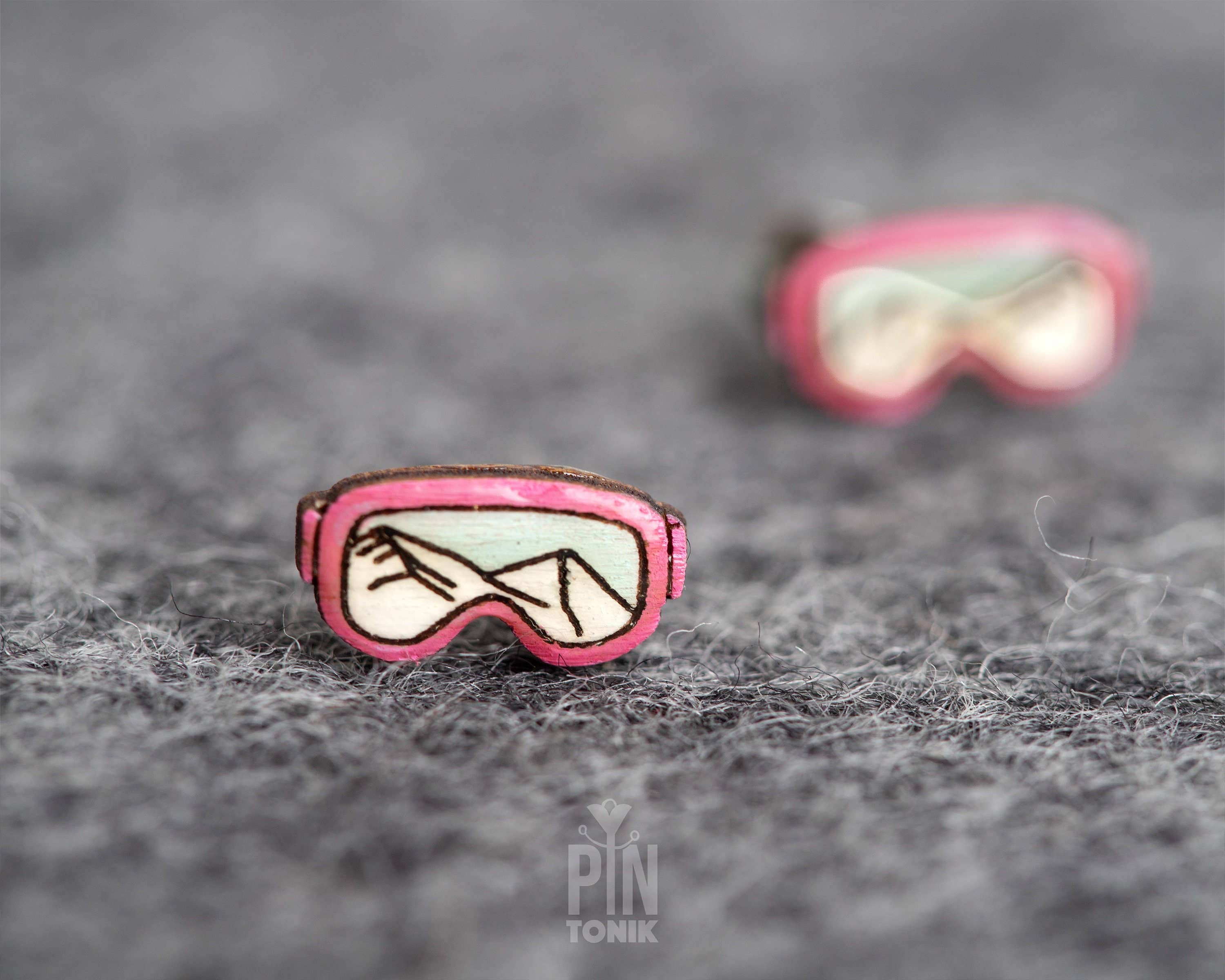 PinTonik – wholesale Stud/post earrings – Ski Goggle Apres Ski Stud Earrings and Snowboard Gifts4
