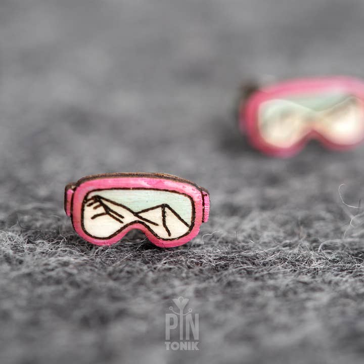 PinTonik - Wholesale Stud/Post Earrings - Ski Goggle Apres Ski Stud Earrings and Snowboard Gifts4
