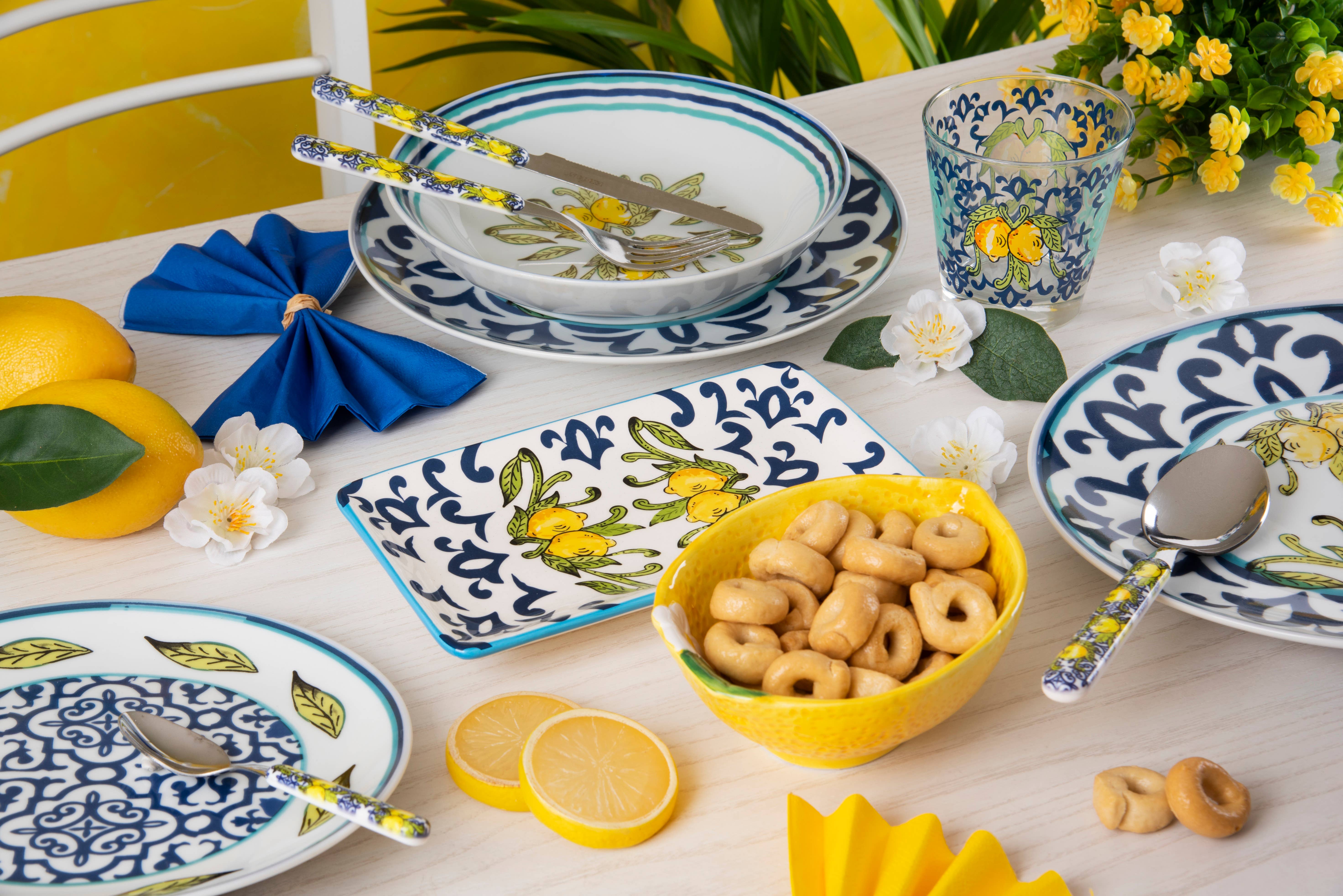 multicolour Set of 6 Amalfi Plates Cm 20X12.5 for wholesale on Faire1