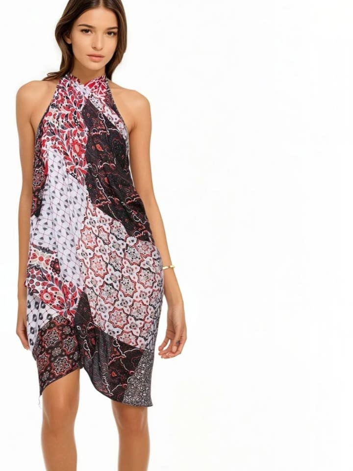 Marisa Patch Print Multi Wear Free Spirit Weste Überwurf für den Großhandel von Subtle Luxury