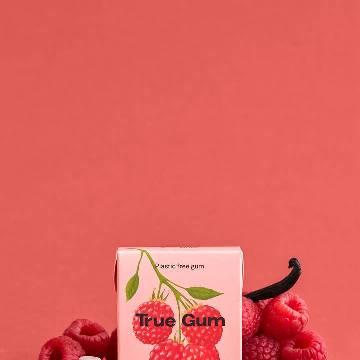 Gourmandise - Wholesale Chewing Gum - Plastic-free gum Raspberry and vanilla flavour TRUE GUM