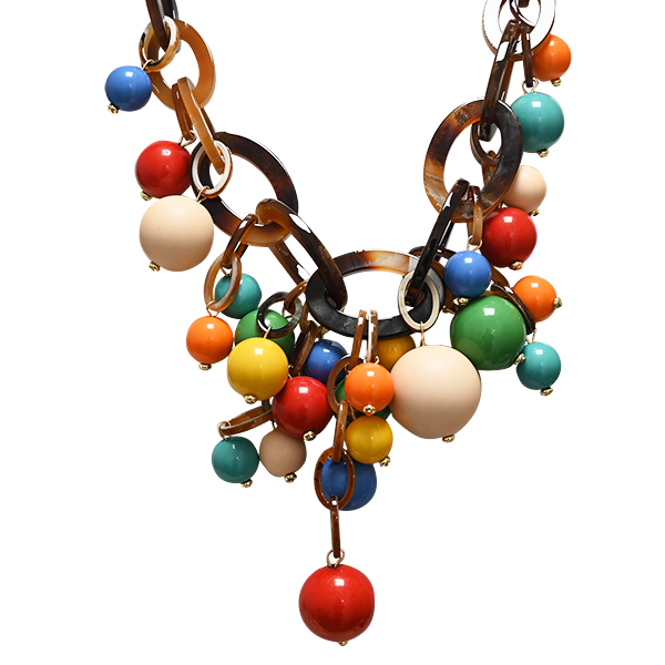 AMORINO SRL - Wholesale Beaded/Pearl Necklace - CHAIN RESIN NECKLACE WITH SPHERES - FT24152A4773