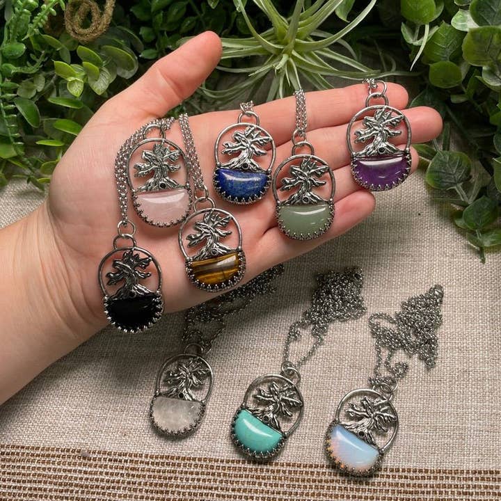 Copper Ashes - Wholesale Pendant/Charm Necklace - Crystal Tree of Life Necklace1