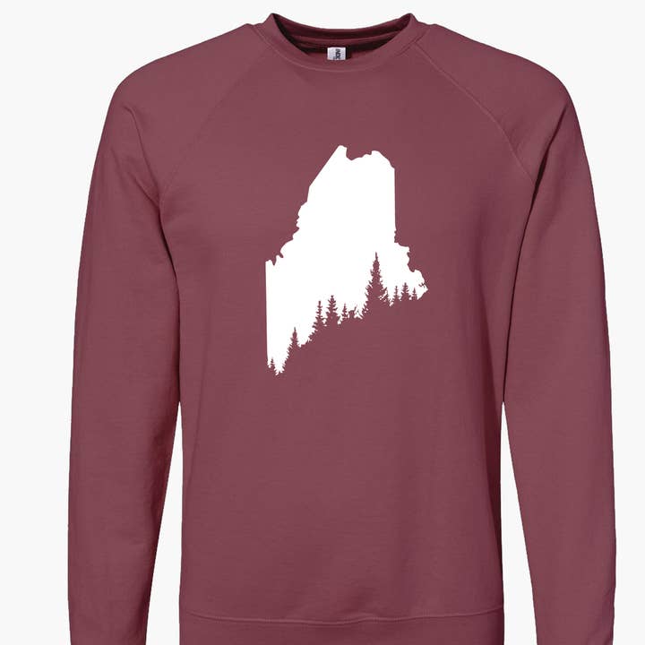 Pine Tree Coast® Lightweight Crewneck | Maine Apparel for wholesale by Reclaimed Maine Co.
