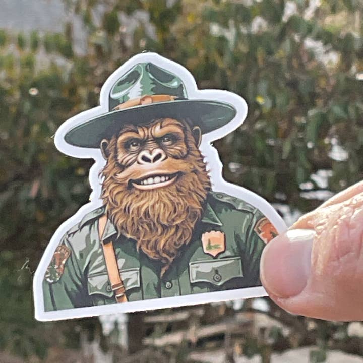 National Parks and Beyond - Wholesale Sticker - Happy Park Ranger Sasquatch or Bigfoot Vinyl 3" Sticker4