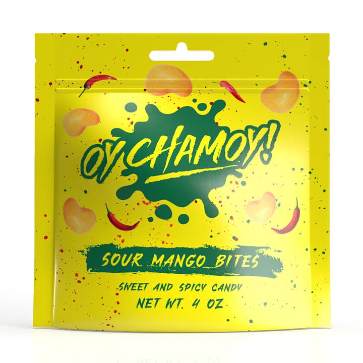 Oy Chamoy! Sour Mango Bites 4oz. for wholesale by Fizz and Sweets Wholesale