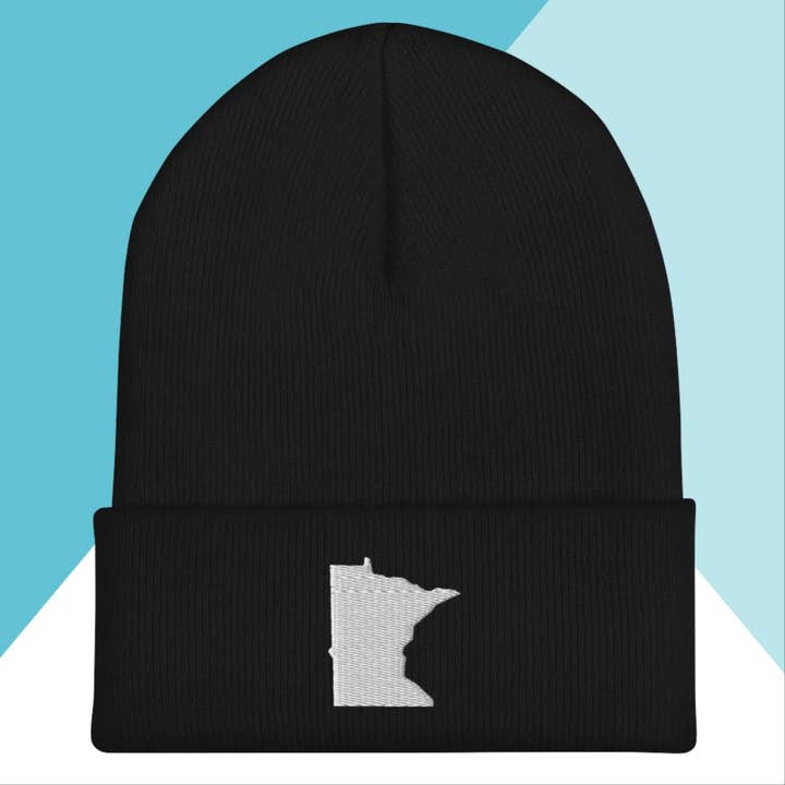 Minnesota State Shape Cuffed Beanie för wholesale av North Owl Apparel