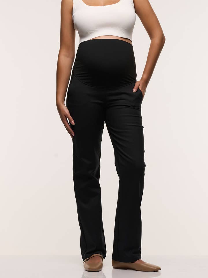 Black Vanessa Straight Pants for wholesale on Faire0