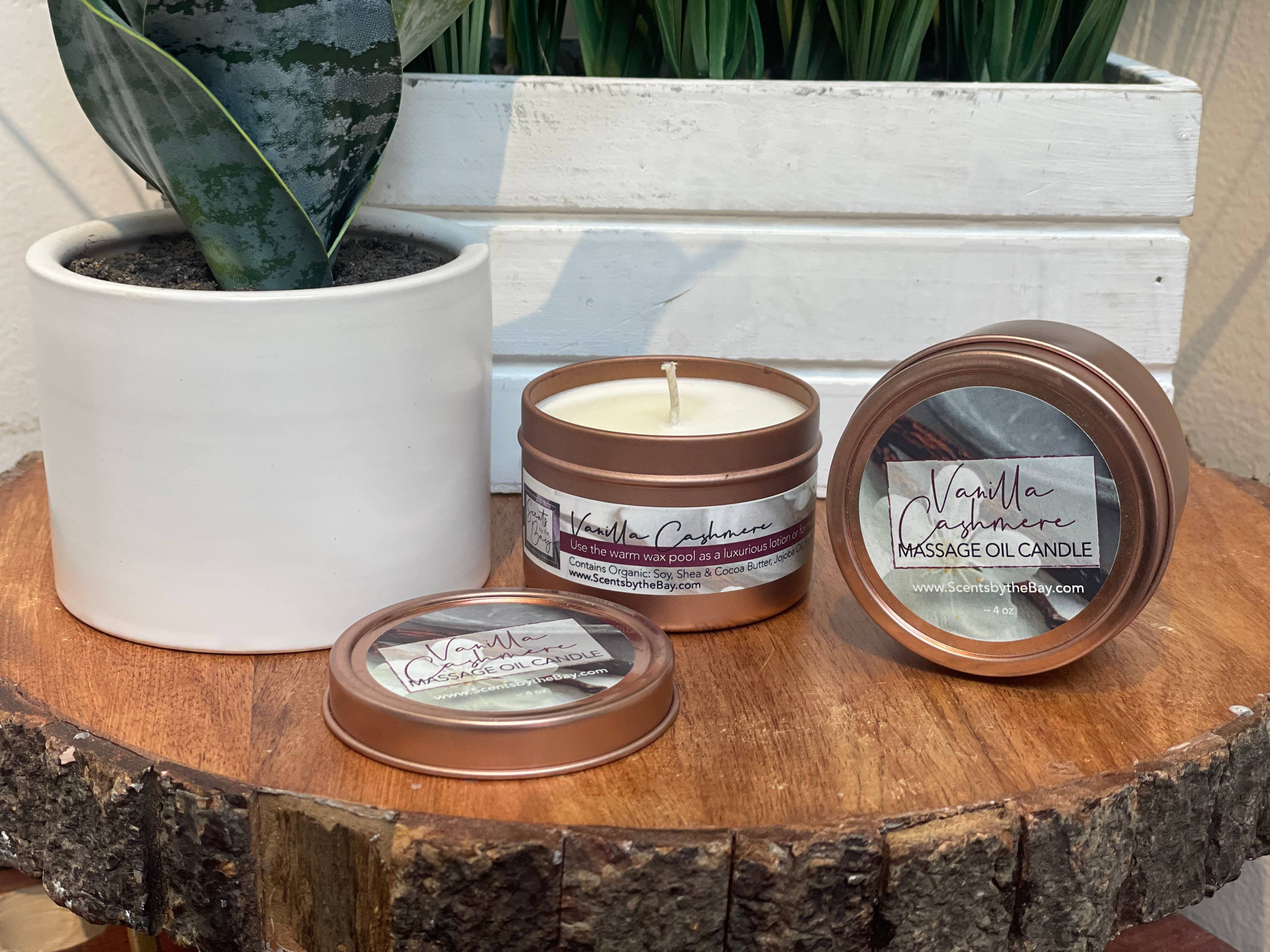 Scents by the Bay - Wholesale Travel Candles - 4 oz Travel Tin: Organic Massage Oil Candle8