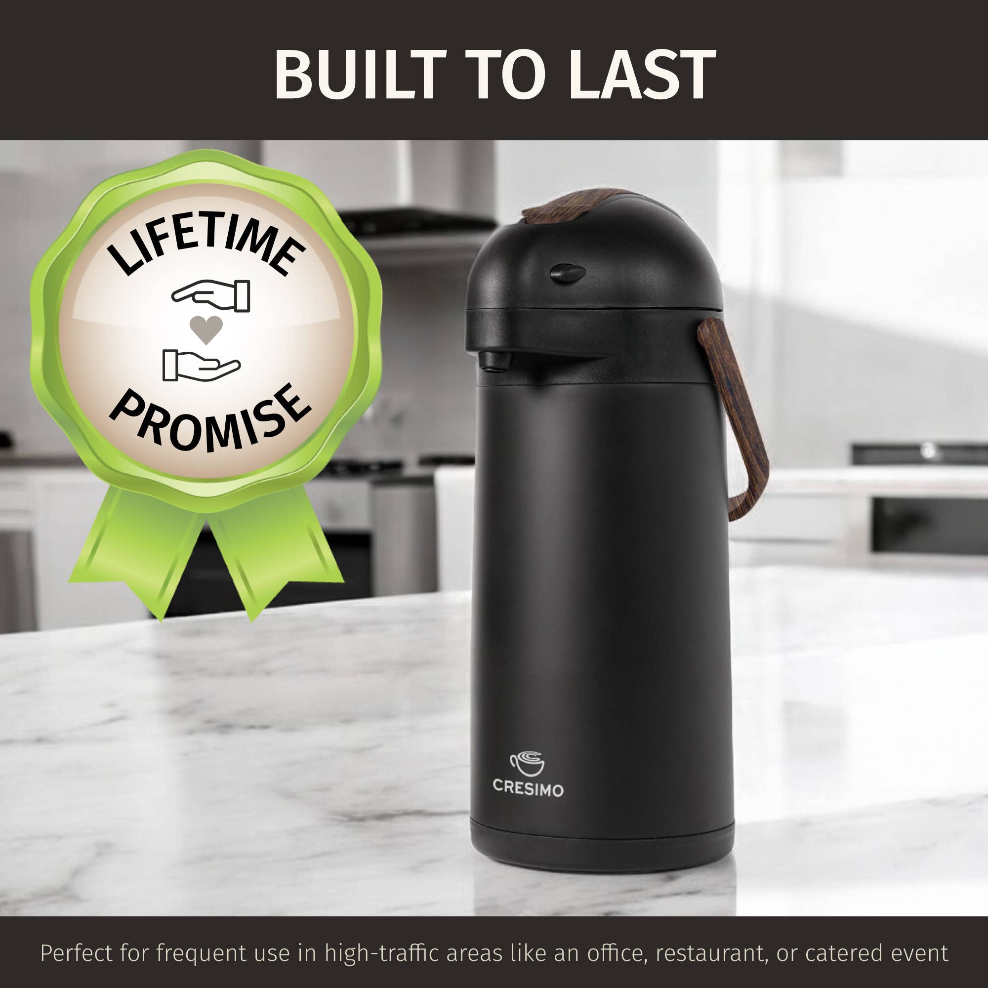 Cresimo - Vente Carafe - Cresimo 3L Airpot à Café Thermique avec Finition en Bois8