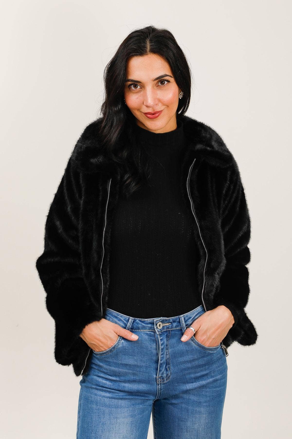 Attrait Paris - Wholesale Jacket - Women's - Jacket with faux fur collar12