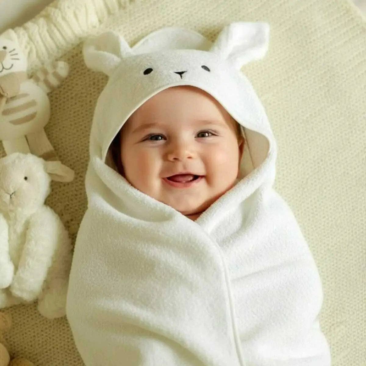 Joy Gift London - Wholesale Hooded Towel - Kids & Baby - 100% Cotton Bunny Baby Hooded Towel & Swaddle Blanket3